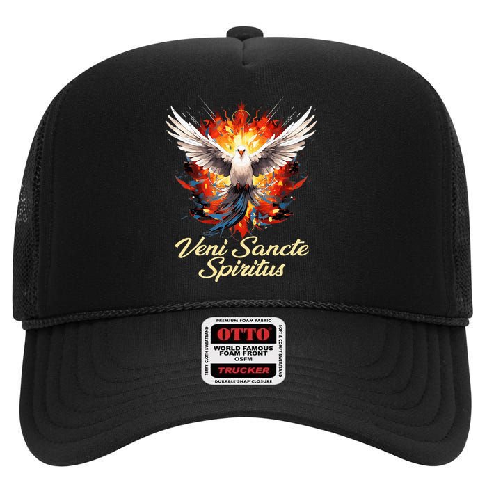 Holy Spirit Confirmation Latin Mass Catholic High Crown Mesh Back Trucker Hat