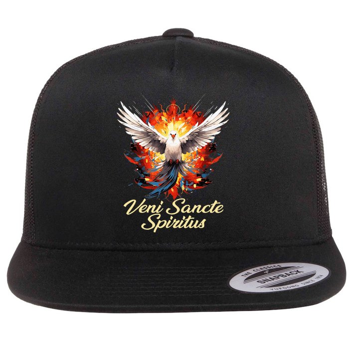 Holy Spirit Confirmation Latin Mass Catholic Flat Bill Trucker Hat