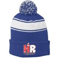 Hr Squad Christmas Costume Funny Hu Resource Gift Stripe Pom Pom Beanie