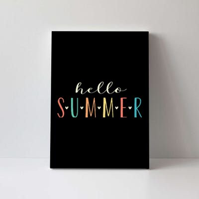 Hello Summer Cute Floral Design Summer Vacation Canvas