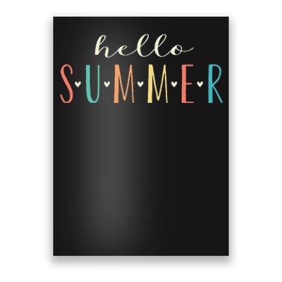 Hello Summer Cute Floral Design Summer Vacation Poster