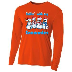 Holidays Snow Christmas Chillin With My Snowmies Funny Gift Cooling Performance Long Sleeve Crew