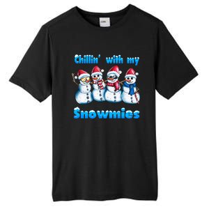 Holidays Snow Christmas Chillin With My Snowmies Funny Gift Tall Fusion ChromaSoft Performance T-Shirt