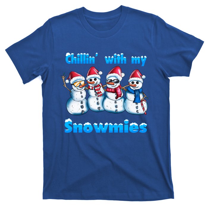 Holidays Snow Christmas Chillin With My Snowmies Funny Gift T-Shirt