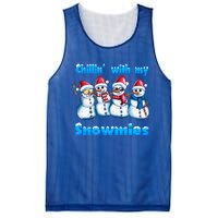 Holidays Snow Christmas Chillin With My Snowmies Funny Gift Mesh Reversible Basketball Jersey Tank