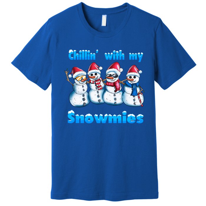 Holidays Snow Christmas Chillin With My Snowmies Funny Gift Premium T-Shirt