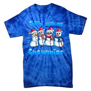 Holidays Snow Christmas Chillin With My Snowmies Funny Gift Tie-Dye T-Shirt