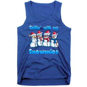 Holidays Snow Christmas Chillin With My Snowmies Funny Gift Tank Top