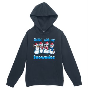 Holidays Snow Christmas Chillin With My Snowmies Funny Gift Urban Pullover Hoodie