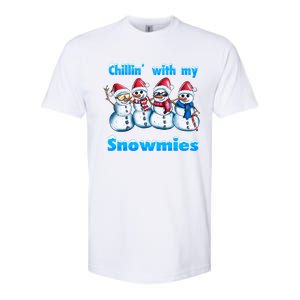 Holidays Snow Christmas Chillin With My Snowmies Funny Gift Softstyle CVC T-Shirt