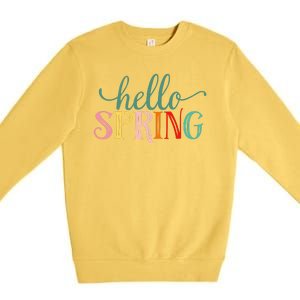 Hello Spring Colorful Premium Crewneck Sweatshirt