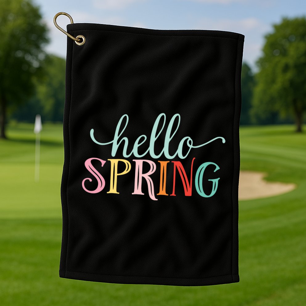 Hello Spring Colorful Golf Towel