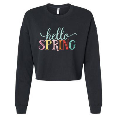 Hello Spring Colorful Cropped Pullover Crew