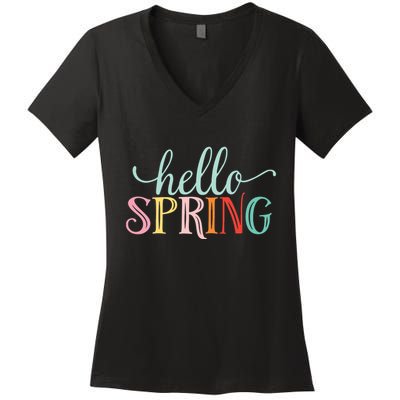Hello Spring Colorful Women's V-Neck T-Shirt