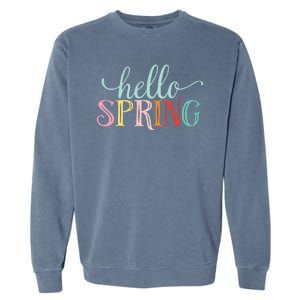 Hello Spring Colorful Garment-Dyed Sweatshirt