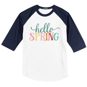 Hello Spring Colorful Baseball Sleeve Shirt