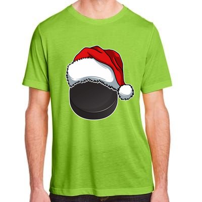 Hockey Sports Christmas Hockey Lover Xmas Santa Hat Novelty Gift Adult ChromaSoft Performance T-Shirt