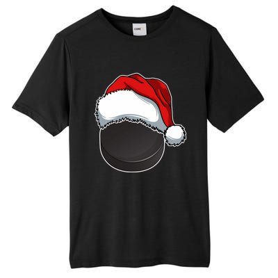 Hockey Sports Christmas Hockey Lover Xmas Santa Hat Novelty Gift Tall Fusion ChromaSoft Performance T-Shirt