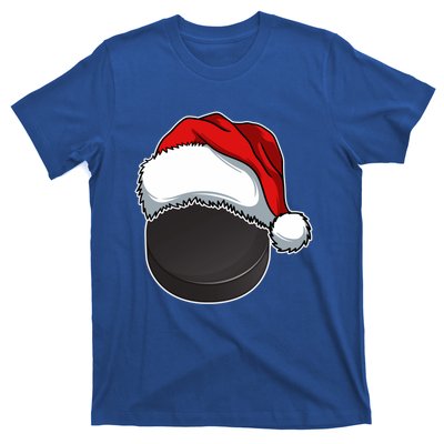 Hockey Sports Christmas Hockey Lover Xmas Santa Hat Novelty Gift T-Shirt