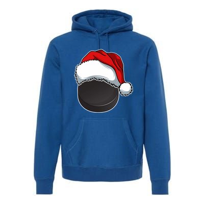 Hockey Sports Christmas Hockey Lover Xmas Santa Hat Novelty Gift Premium Hoodie