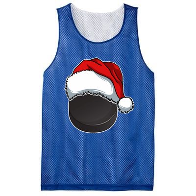 Hockey Sports Christmas Hockey Lover Xmas Santa Hat Novelty Gift Mesh Reversible Basketball Jersey Tank