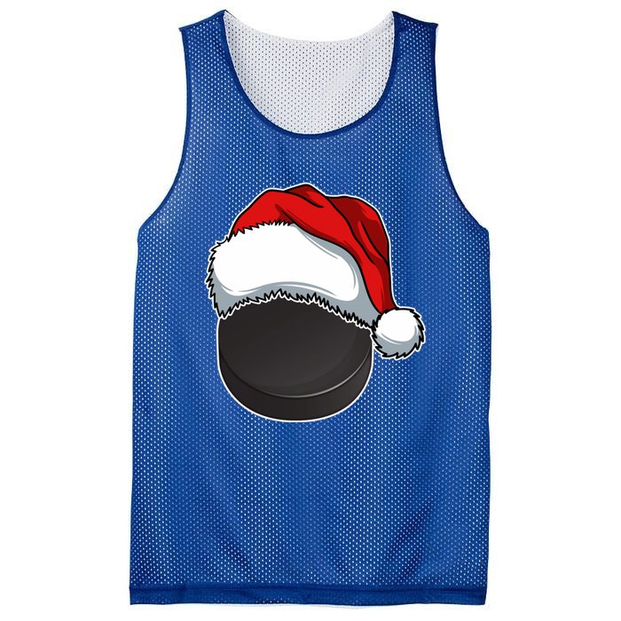 Hockey Sports Christmas Hockey Lover Xmas Santa Hat Novelty Gift Mesh Reversible Basketball Jersey Tank