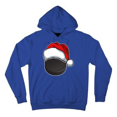 Hockey Sports Christmas Hockey Lover Xmas Santa Hat Novelty Gift Tall Hoodie