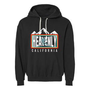 Heavenly Ski California Skiing Lake Tahoe Ca Cool Skier Gear Garment-Dyed Fleece Hoodie