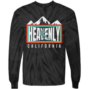 Heavenly Ski California Skiing Lake Tahoe Ca Cool Skier Gear Tie-Dye Long Sleeve Shirt