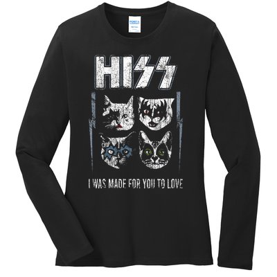 Hissing Stone Cats Ladies Long Sleeve Shirt