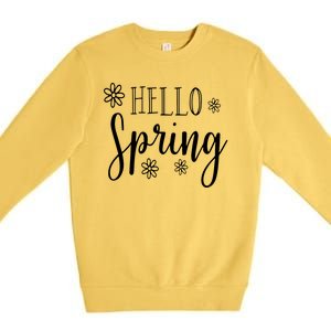 Hello Spring Cute Flower Premium Crewneck Sweatshirt