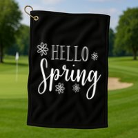 Hello Spring Cute Flower Golf Towel