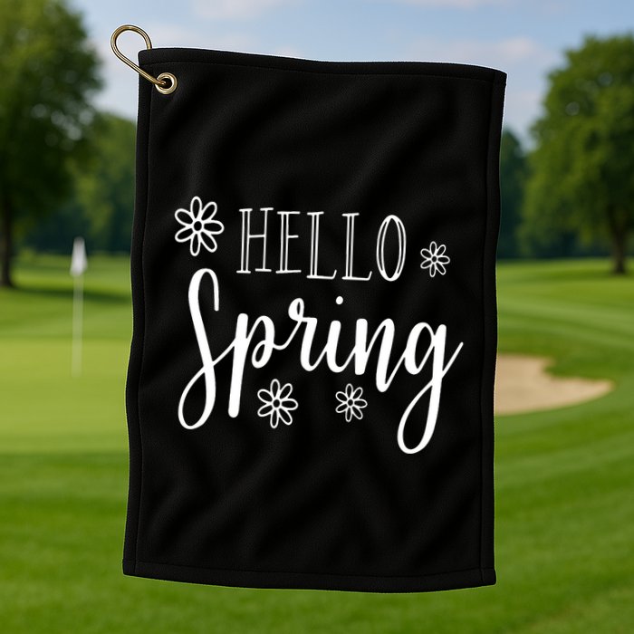Hello Spring Cute Flower Golf Towel