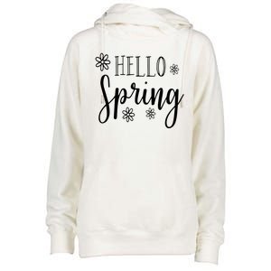 Hello Spring Cute Flower Womens Funnel Neck Pullover Hood