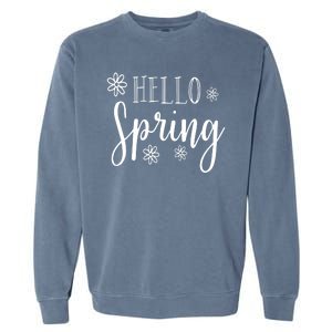 Hello Spring Cute Flower Garment-Dyed Sweatshirt