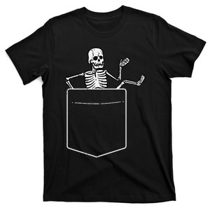 Halloween Skeleton Costume Pocket T-Shirt