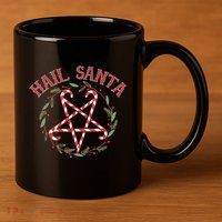 Hail Santa Christmas Krampus Funny 11oz C Handle Ceramic Mug