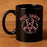 Hail Santa Christmas Krampus Funny 11oz C Handle Ceramic Mug