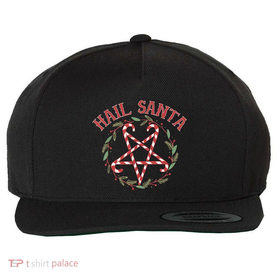 Hail Santa Christmas Krampus Funny Wool Snapback Cap