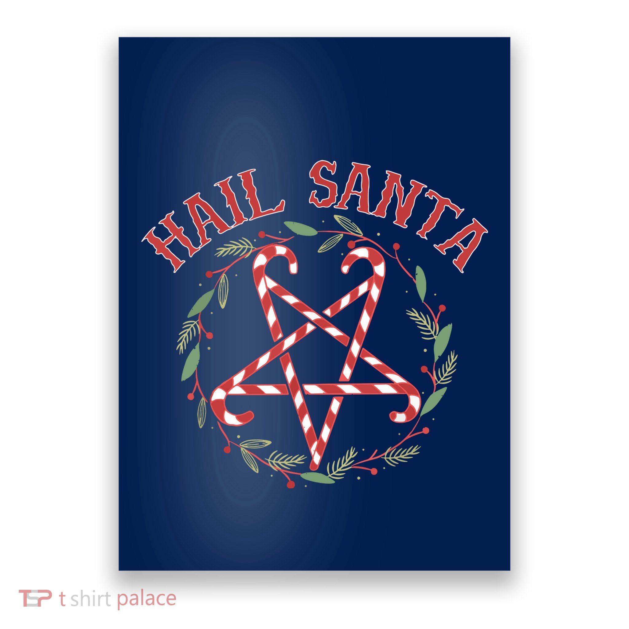 Hail Santa Christmas Krampus Funny Poster