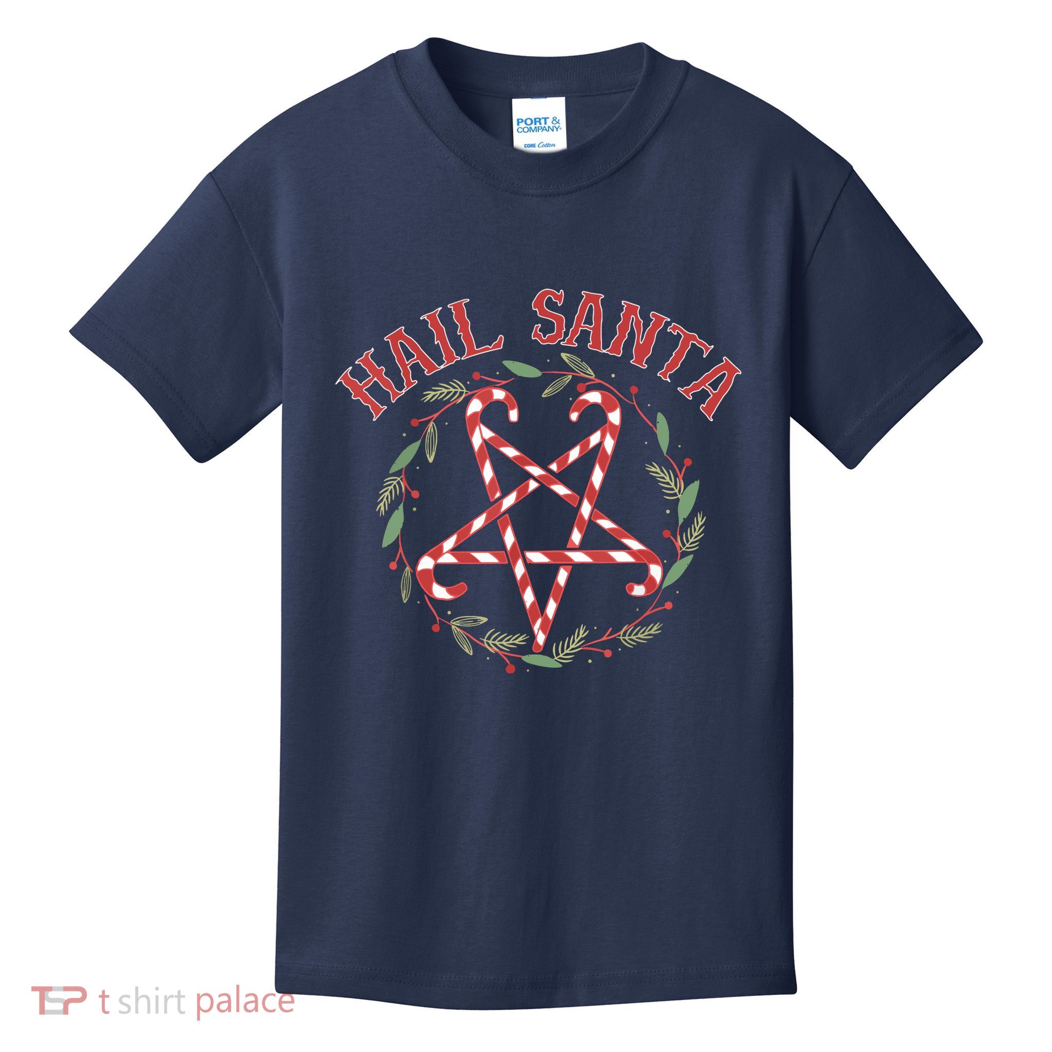 Hail Santa Christmas Krampus Funny Kids T-Shirt