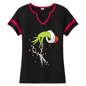 Hair Stylist Christmas Funny Hairdresser Ladies Halftime Notch Neck Tee