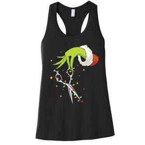 Hair Stylist Christmas Funny Hairdresser Women's Racerback Tank