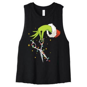 Hair Stylist Christmas Funny Hairdresser Women's Racerback Cropped Tank