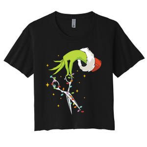 Hair Stylist Christmas Funny Hairdresser Women's Crop Top Tee