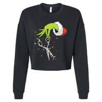 Hair Stylist Christmas Funny Hairdresser Cropped Pullover Crew