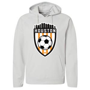 Houston Soccer City Skyline Futbol Club Match Day Fan Performance Fleece Hoodie