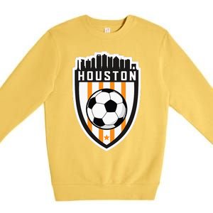 Houston Soccer City Skyline Futbol Club Match Day Fan Premium Crewneck Sweatshirt