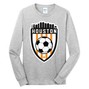 Houston Soccer City Skyline Futbol Club Match Day Fan Tall Long Sleeve T-Shirt