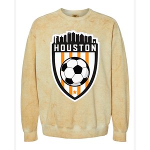 Houston Soccer City Skyline Futbol Club Match Day Fan Colorblast Crewneck Sweatshirt